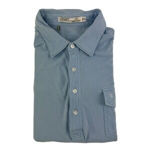 Criquet Lt Blue Short Sleeve Organic Cotton Polo Shirt Mens Size 2XL XXL